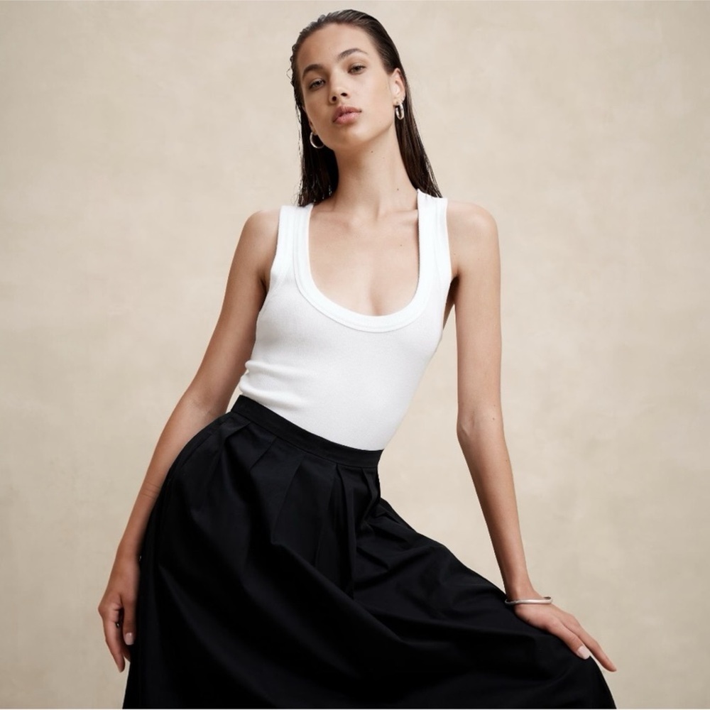 NWT Banana Republic POPLIN PLEATED MIDI SKIRT - Picture 3 of 4